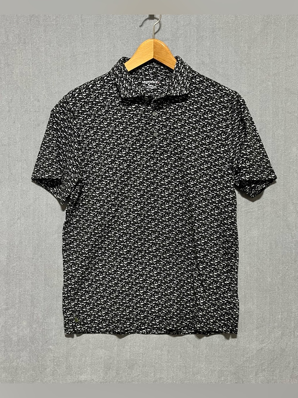 UNTUCKit Black & White Patterned Men's Polo Shirt Size Small